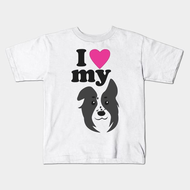 I Love My Dog Kids T-Shirt by SakuraDragon